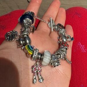 Pandora bracelet with charms! Charms can be sold separately